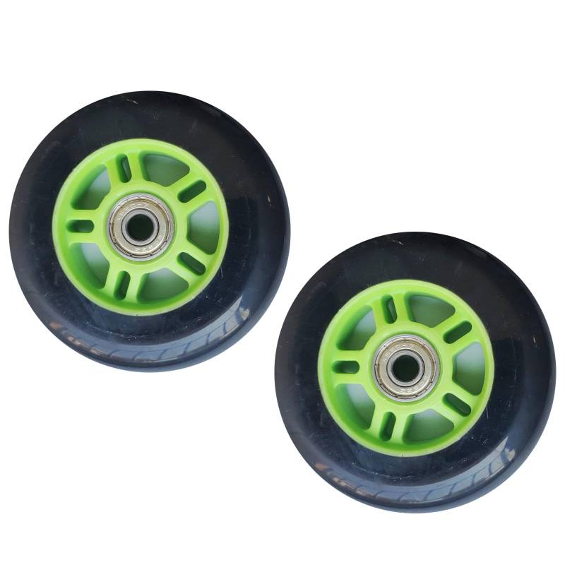 6er Set Inline Speed Skate Rollen Ersatzrollen für Rollschuhe 100 mm 85 A 4 Zoll 100 mm Rollen mit Lagern für Indoor Outdoor 2er /6er /8er Pack (Grün 2) von Generic