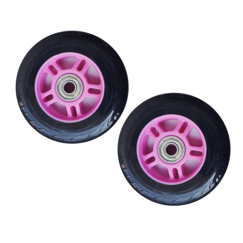 6er Set Inline Speed Skate Rollen Ersatzrollen für Rollschuhe 100 mm 85 A 4 Zoll 100 mm Rollen mit Lagern für Indoor Outdoor 2er /6er /8er Pack (Pink 2) von Generic