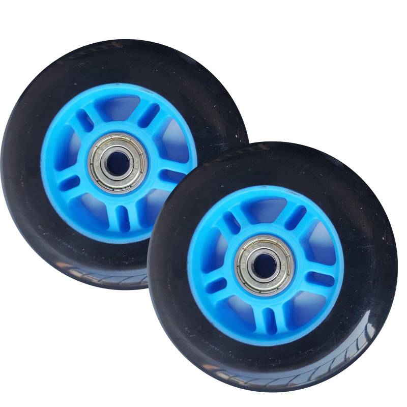 6er Set Inline Speed Skate Rollen Ersatzrollen für Rollschuhe 100 mm 85 A 4 Zoll 100 mm Rollen mit Lagern für Indoor Outdoor 2er /6er /8er Pack (blau 2) von Generic