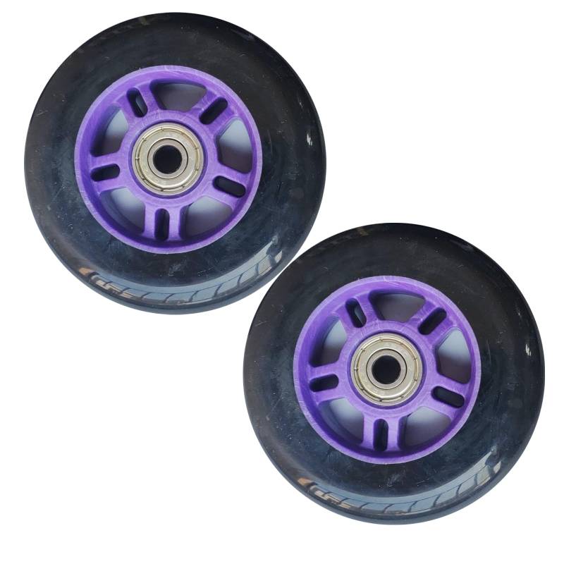 6er Set Inline Speed Skate Rollen Ersatzrollen für Rollschuhe 100 mm 85 A 4 Zoll 100 mm Rollen mit Lagern für Indoor Outdoor 2er /6er /8er Pack (lila 2) von Generic
