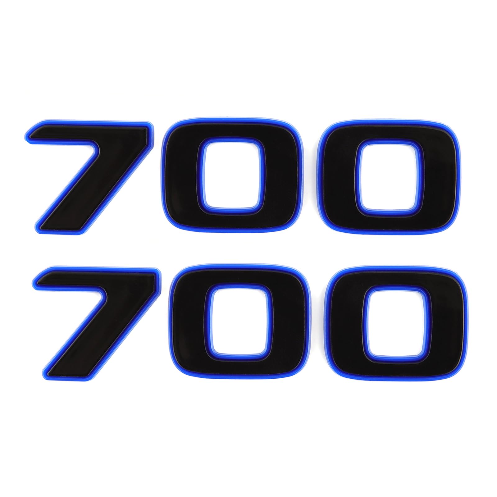 700 Emblem Hubraum Standard für alle Autoaufkleber Heckbeschriftung Aufkleber Logo (Schwarz Blau) von Generic