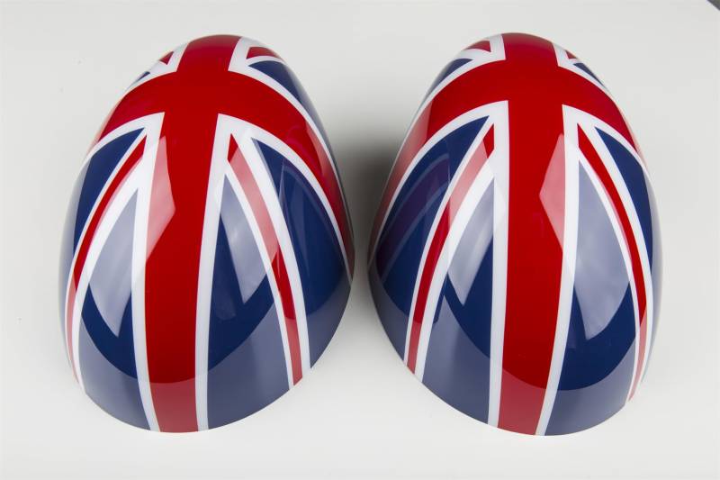ABS Außenspiegel Zubehör Abdeckung Cap Case Kompatibel mit Mini Cooper F54 Clubman F55 Hardtop F56 Schrägheck F57 Cabrio F60 Countryman (mit Lichtloch 2014-2019, Rot Union Jack) von Generic