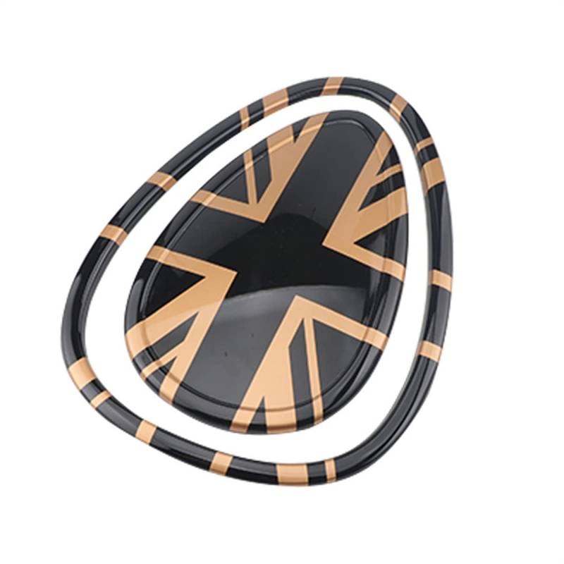 ABS Kunststoff Mittelkonsole Lautsprecher Air Outlet Panel Trim Rahmen Abdeckung für Mini Cooper F54 Clubman F55 Hardtop F56 Hatchback F57 Cabrio (Union Jack Gold&Black, No Speakers) von Generic