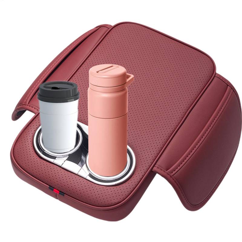 ARMSTREST COVER FÜR AUTO, Auto Organizer Center Console Pad - Leder Pad Getränkehalter, Aufbewahrungsbox ARM REST COVERS Kissen, Mittelkonsole Organizer von Generic