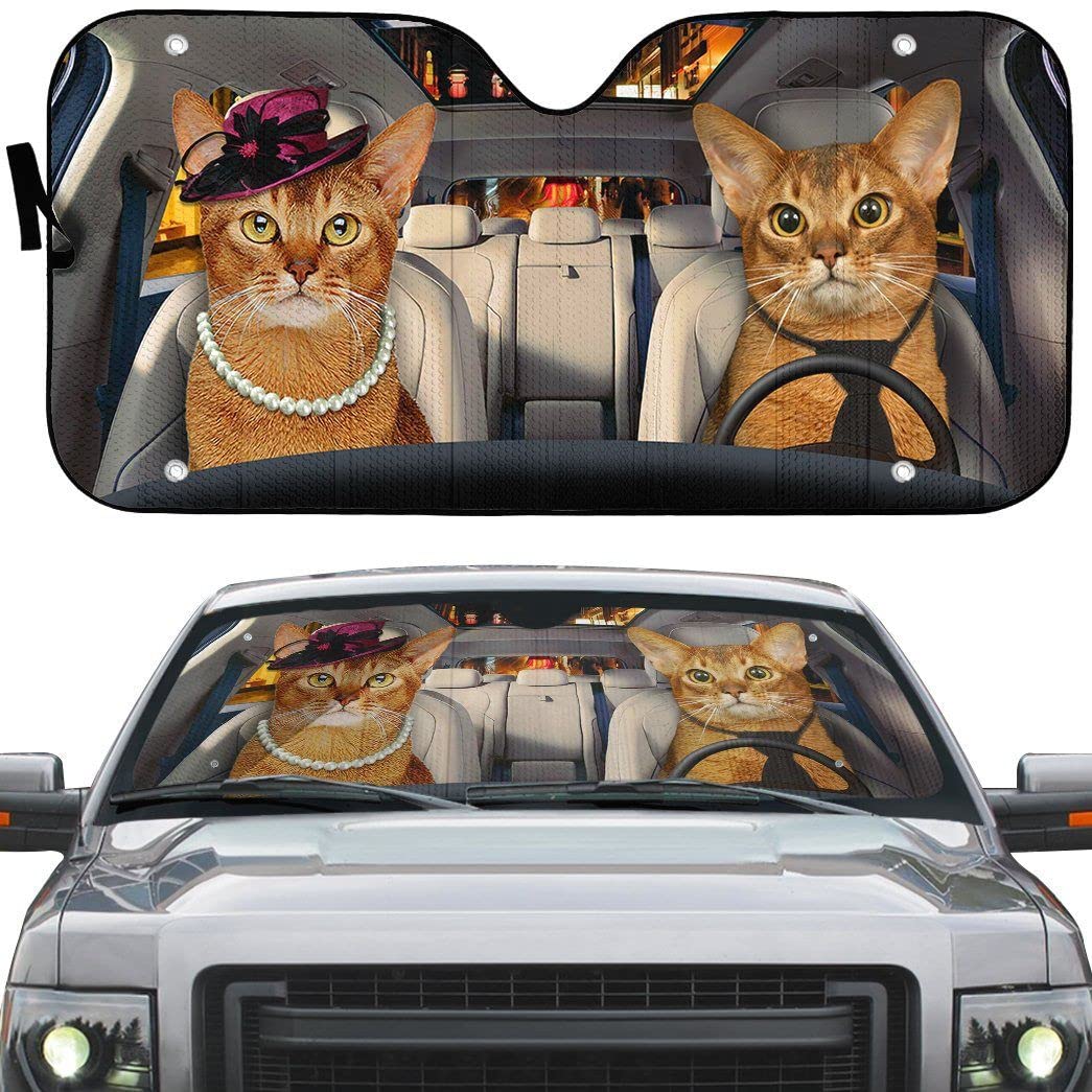 Abessinierkatzenpaar Halloweennacht Sonnenschutz Auto Frontscheibe Faltbar Auto Windschutzscheibe Sonnenblende Universal Für Meisten Fahrzeuge Sommer SUV Abessinierkatzenpaar Halloweennacht Sonnenschutz Auto Frontscheibe Faltbar Auto Windschutzscheibe Sonnenblende Universal Für Meisten Fahrzeuge Sommer SUV von Generic