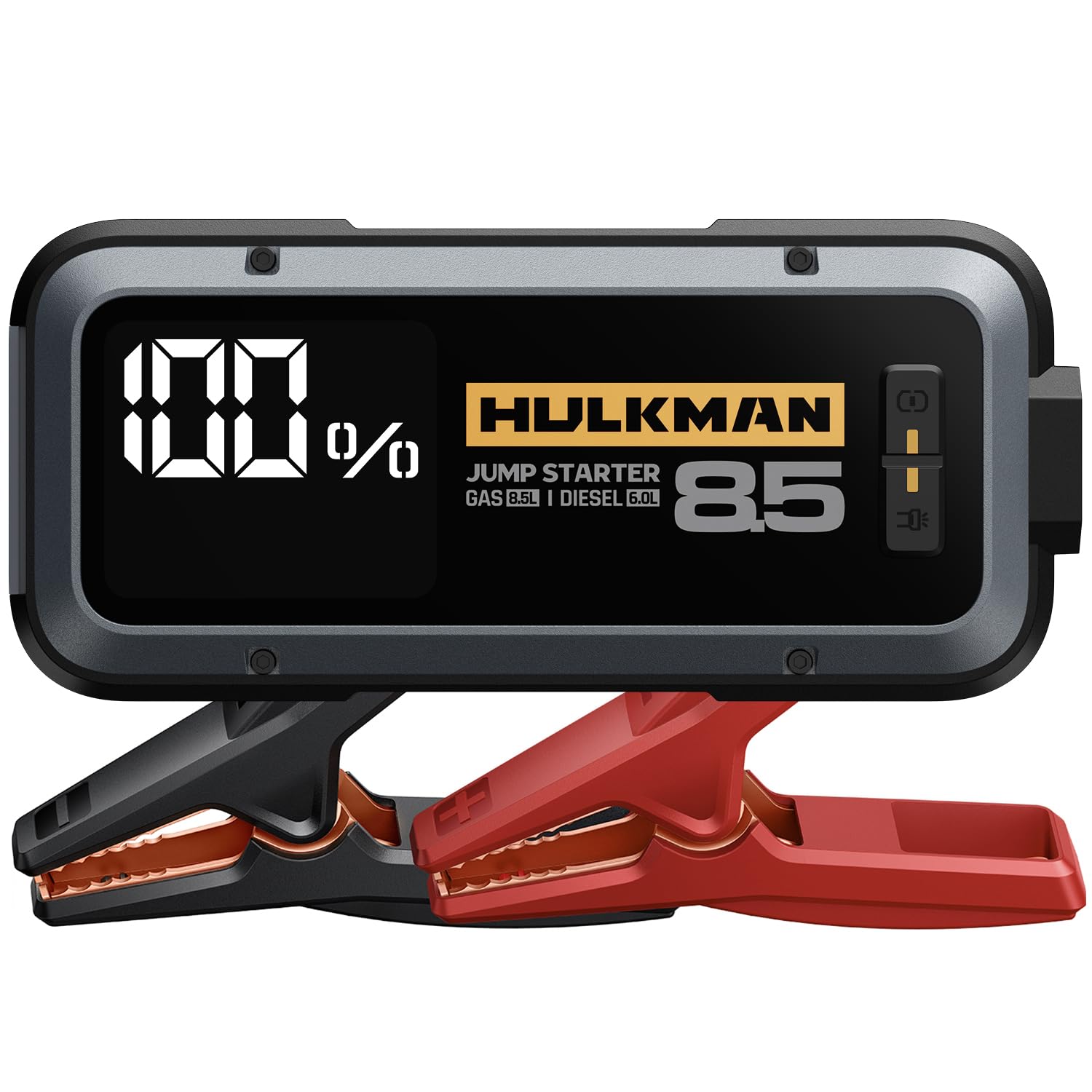 HULKMAN Alpha 85 Starthilfe Powerbank 2000A 20000mAh Auto Starter für bis zu 8,5L Benzin und 6L Diesel Motoren mit Boost-Funktion für vollständig Leere Batterie 12V Lithium Tragbare Starthilfegerät von HULKMAN