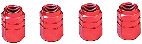 Aluminium Ventilkappen (4 Stück) für Fahrrad/Motorrad/Auto - Rote Ventilkappen Professional und Fashion von Generic