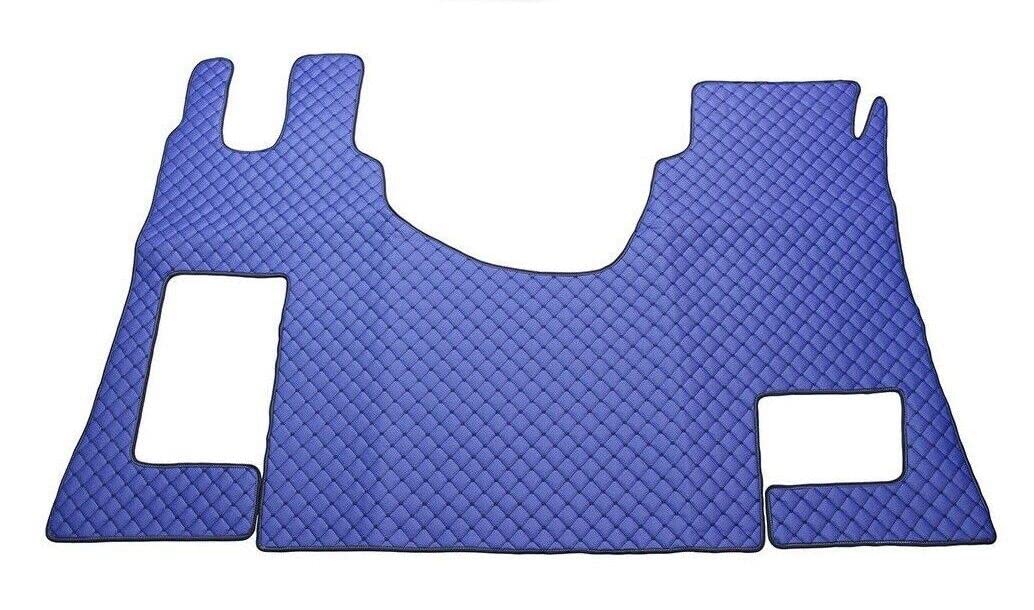 Anti-Rutsch ECO-Leder Einlegesohlen aus Blau Kunstleder für LKW Mercedes Actros Automatic MP4 LHD Fußmatten von Generic