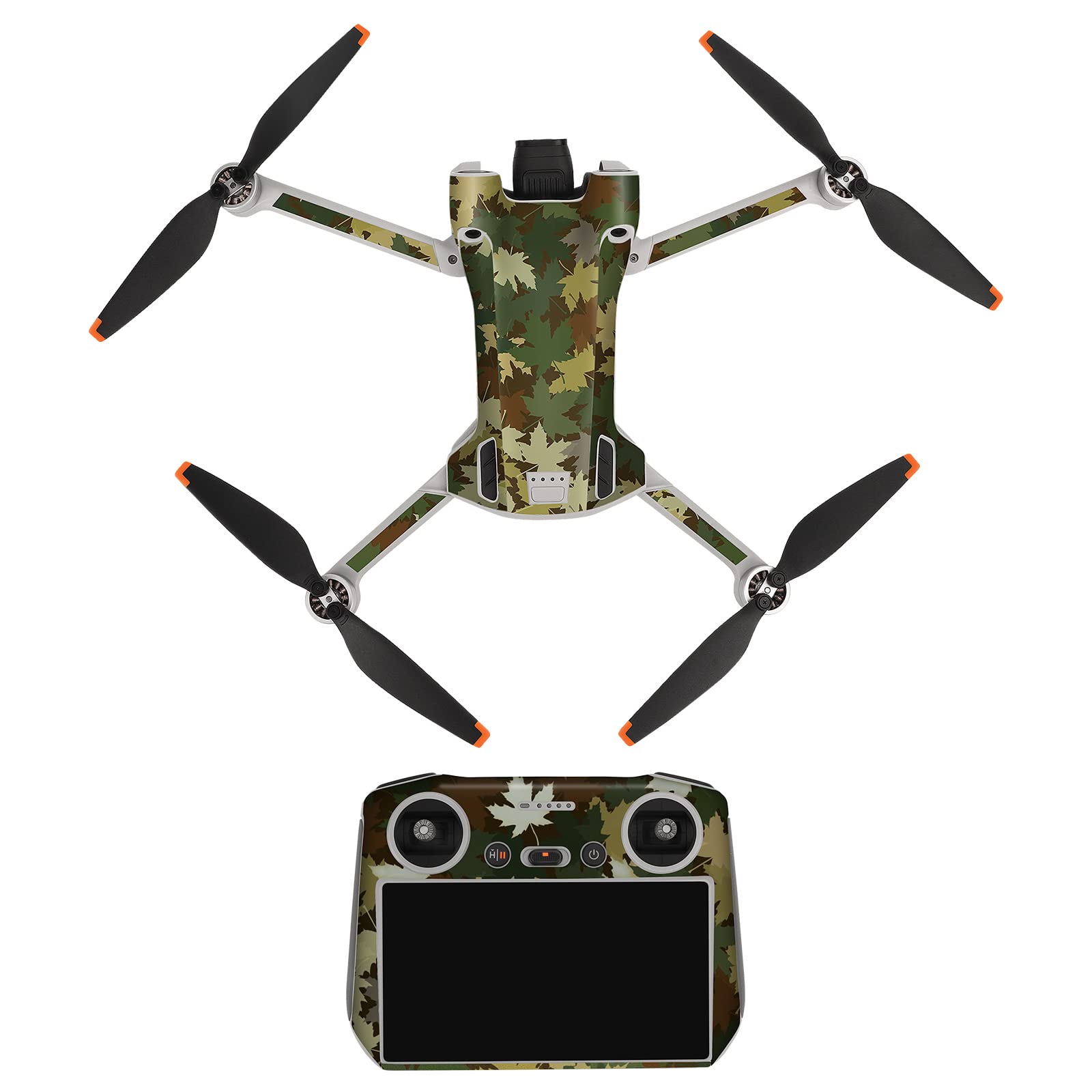 Aufkleber für DJI Mini 3 Pro, Drohnenzubehör,mit Hautschutzfolie für Fernbedienung und Körperarm (7- Ahornblatt-Camouflage) von Generic
