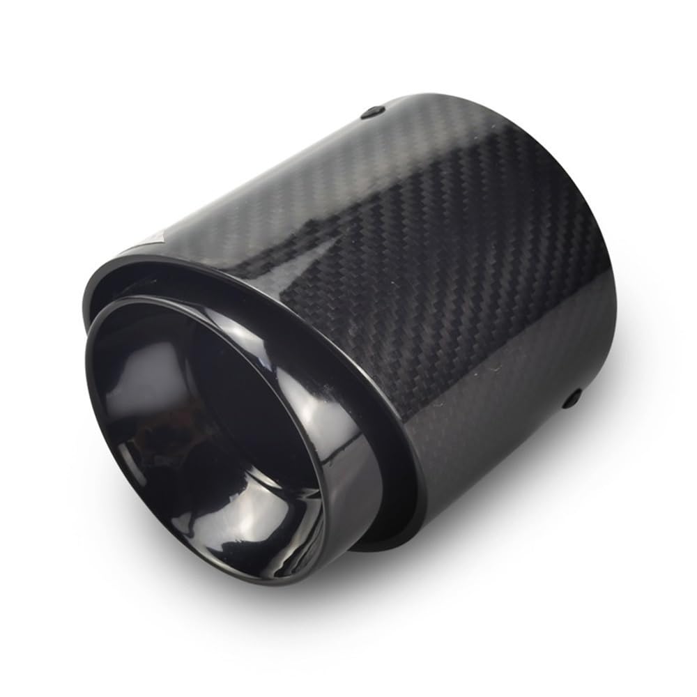Auspuffblende 1 Stück schwarzer Chrom- und Kohlefaser-Schalldämpfer-Rohrfassungsgebrauch for Mini Cooper Auspuffspitze R55 R56 R57 R58 R59 R60 R61 F54 F55 F56F57F60 Auspuff Endrohr von Generic
