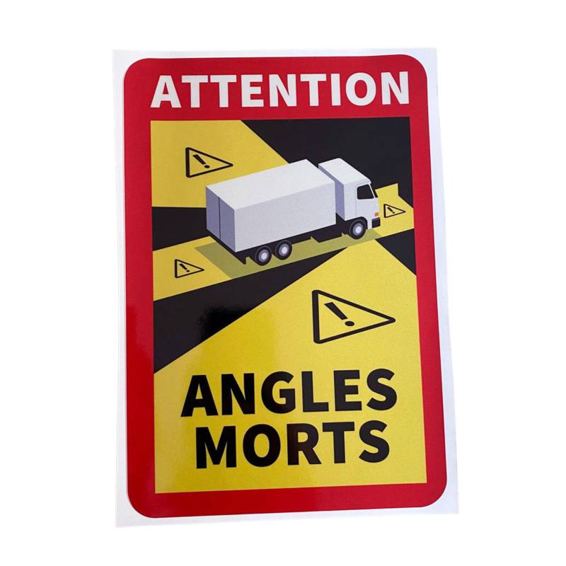 Auto AUBLETTIGEN Aufkleber, Winkel Morts Aufmerksamkeitszeichen | Starker Klebstoff sehr sichtbare Vorsichtserzieher | Warnaufkleber für Cars Trucks | Langlebige Sicherheitsabziehbilder 9,9x6,7 Zoll | von Generic
