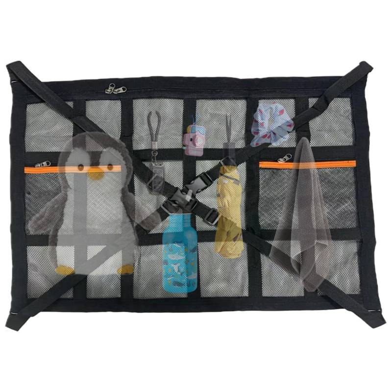 Auto Decke Netztasche Netz Auto Dachorganizer verstellbar 2-Schicht-Organizer mit Reißverschluss, verstärkte Ladung Auto Camping Organizer Spielzeug von Generic