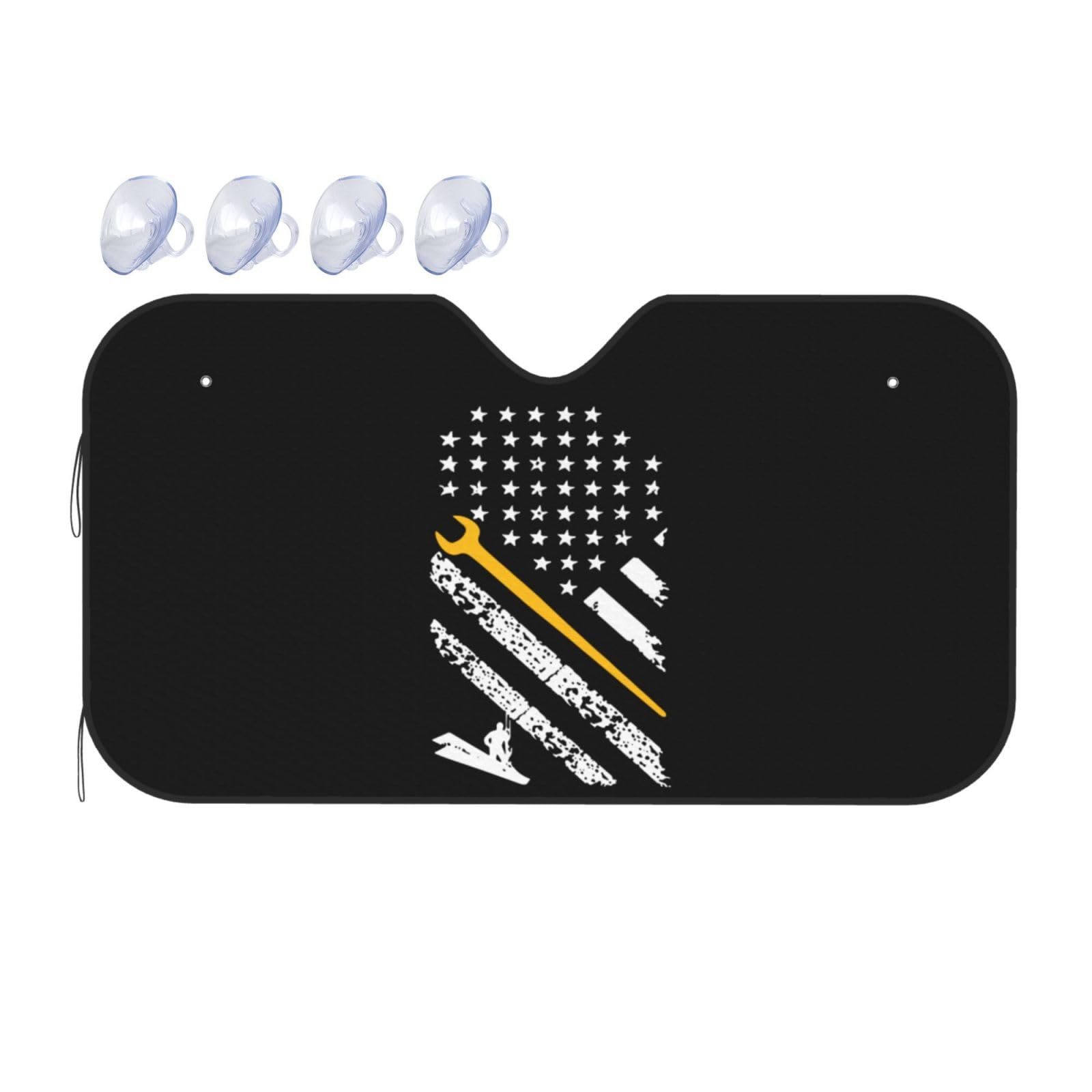 Auto Frontscheibe Eisenarbeiter Mit Amerikanischer Flagge Gelb Vorderseite Frontscheibe Sonnenschutz Mit Saugnäpfe Schützt Innenraum Windschutzscheibe Sonnenschirm, Für SUV, Truck, LKW, M Auto Frontscheibe Eisenarbeiter Mit Amerikanischer Flagge Gelb Vorderseite Frontscheibe Sonnenschutz Mit Saugnäpfe Schützt Innenraum Windschutzscheibe Sonnenschirm, Für SUV, Truck, LKW, M von Generic