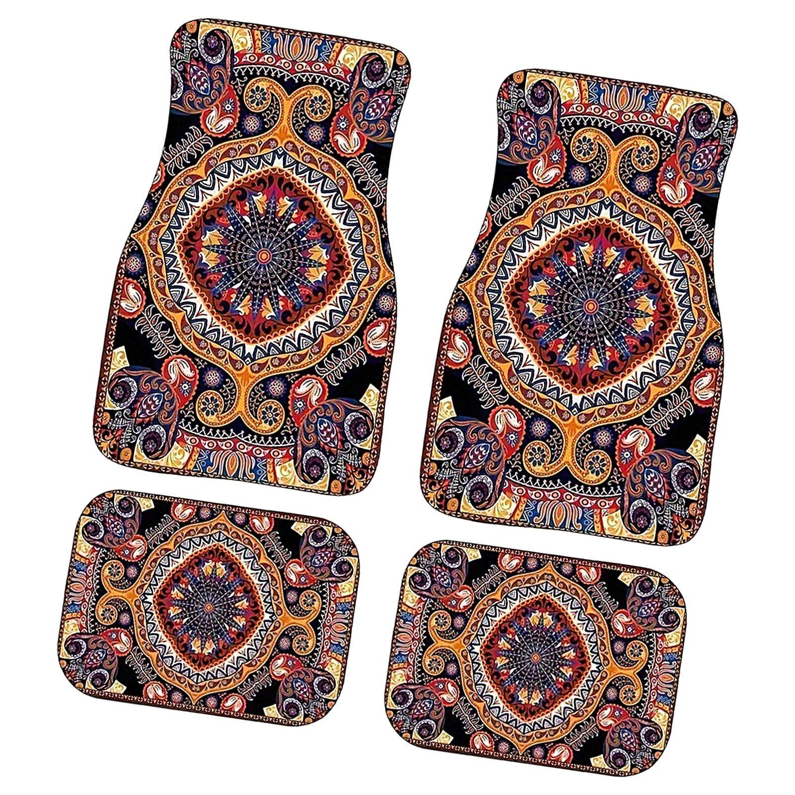 Auto Fußmatten - Dekorative Auto Fußmatten Set, Stilvolle rutschfeste Auto Innenmatten | 4pcs Lebendige Leicht zu Reinigen Boho Design Auto Bodenschoner, Fit für Vorder- und Rücksitze für Auto Fußmatten - Dekorative Auto Fußmatten Set, Stilvolle rutschfeste Auto Innenmatten | 4pcs Lebendige Leicht zu Reinigen Boho Design Auto Bodenschoner, Fit für Vorder- und Rücksitze für von Generic