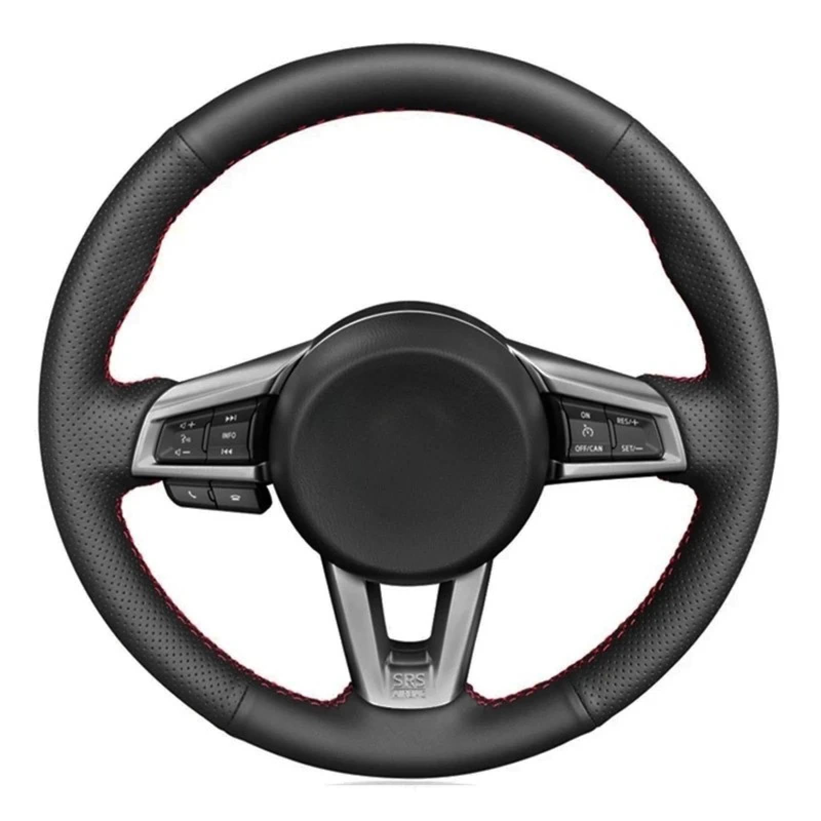 Auto Lenkrad Abdeckung für Mazda MX-5 2015 2016 2017 2018 2019 2020 Maßgeschneiderte DIY Hand Nähen Schwarz Echtleder Auto Lenkradbezug Auto Lenkrad Abdeckung für Mazda MX-5 2015 2016 2017 2018 2019 2020 Maßgeschneiderte DIY Hand Nähen Schwarz Echtleder Auto Lenkradbezug von Generic