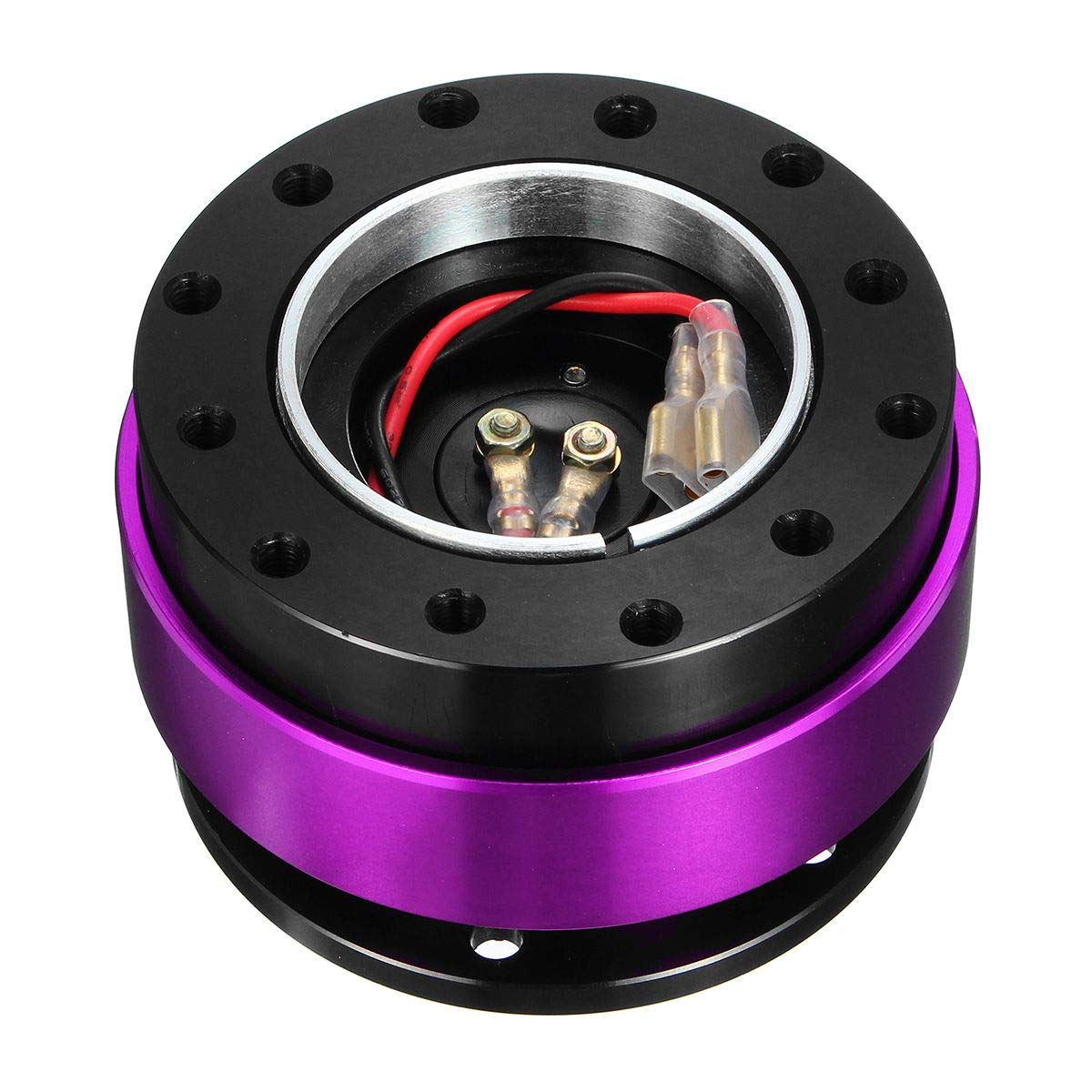 Auto Lenkradnabe,Steering Wheel Hub Adapter Universal Auto Auto Quick Release Lenkrad Snap Off Hub Adapter Boss Kit Aluminium 6 Loch(Purple) von Generic
