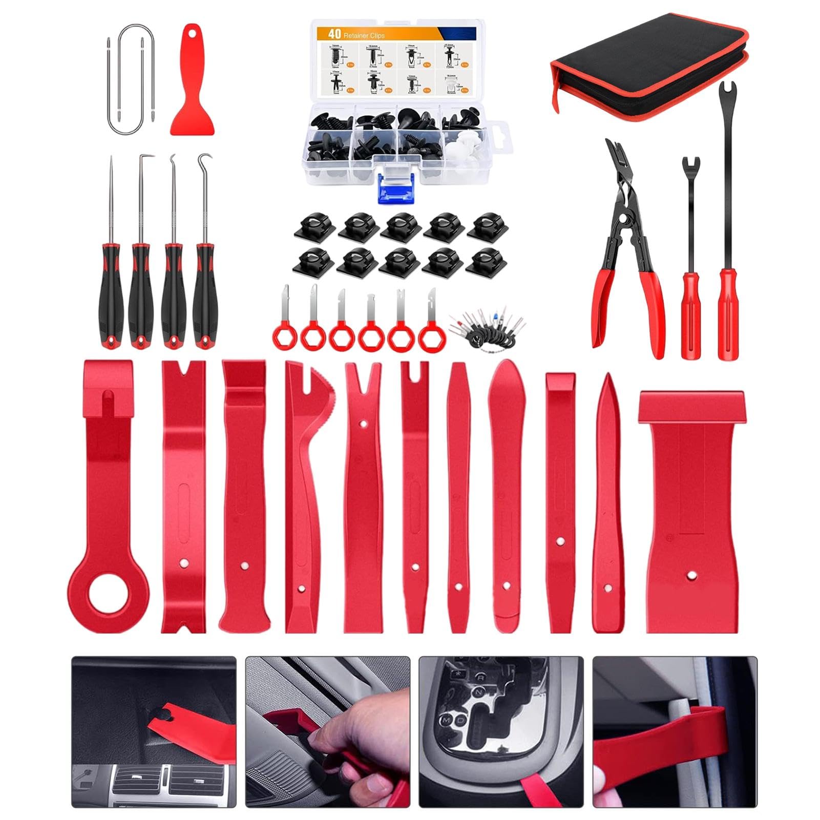 Auto Panel Removal Tool, Auto Trim Tool - Trim Tool Dashboard Trim Fastener Remover Pry Tool Clip Zange - Vielseitiges, langlebiges, kratzfreies Zierwerkzeug für Audiosystem Tür Fenster Verkleidung Auto Panel Removal Tool, Auto Trim Tool - Trim Tool Dashboard Trim Fastener Remover Pry Tool Clip Zange - Vielseitiges, langlebiges, kratzfreies Zierwerkzeug für Audiosystem Tür Fenster Verkleidung von Generic