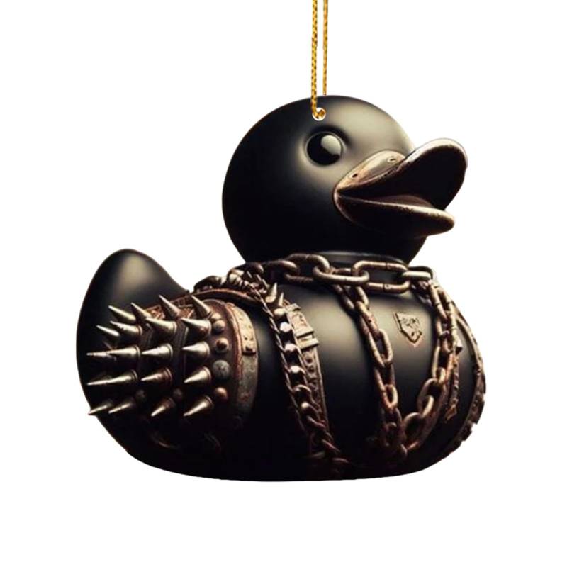 Auto-Rückspiegel-Anhänger – Auto-Rückspiegel-Dekoration, Punk Duck Auto-Rückspiegel-Anhänger, klare Druck-Innendekoration, für Schlüsselanhänger von Generic