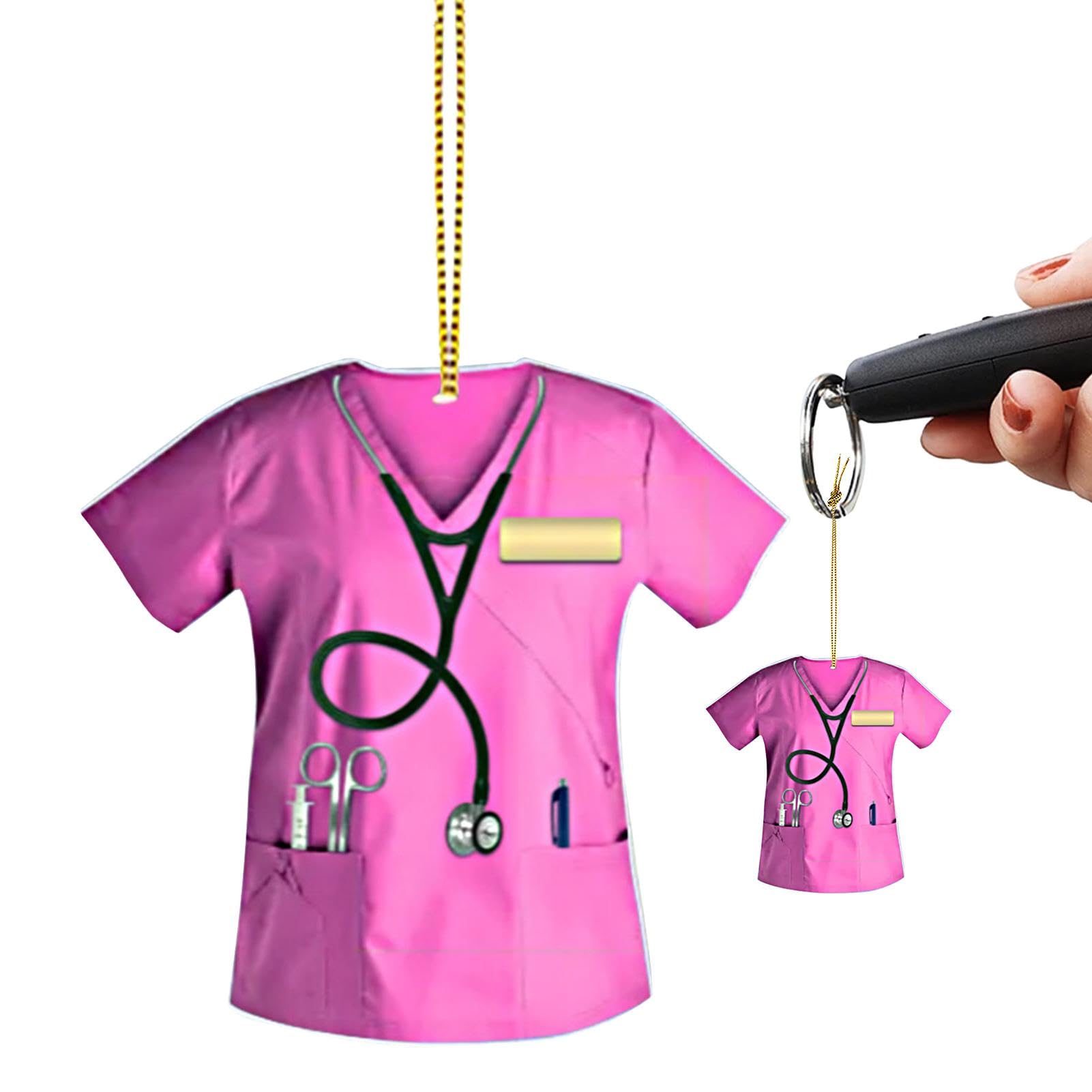 Auto-Rückspiegel-Anhänger – Schlüsselanhänger aus Acryl | Spiegel-Anhänger in Form einer Krankenschwesteruniform, lebendige Farben, Innendekoration für den Fahrzeuginnenraum für Türgriff Auto-Rückspiegel-Anhänger – Schlüsselanhänger aus Acryl | Spiegel-Anhänger in Form einer Krankenschwesteruniform, lebendige Farben, Innendekoration für den Fahrzeuginnenraum für Türgriff von Generic