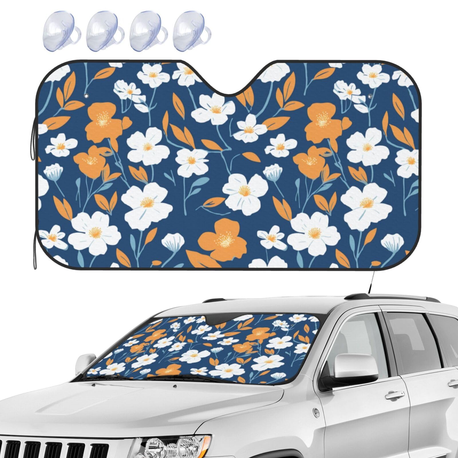Auto Sonnenschutz Blaue Blume Vorderseite Frontscheibe Sonnenschutz Sommer Universal Windschutzscheibe Sonnenschirm, Für Car, SUV, Truck, S Auto Sonnenschutz Blaue Blume Vorderseite Frontscheibe Sonnenschutz Sommer Universal Windschutzscheibe Sonnenschirm, Für Car, SUV, Truck, S von Generic