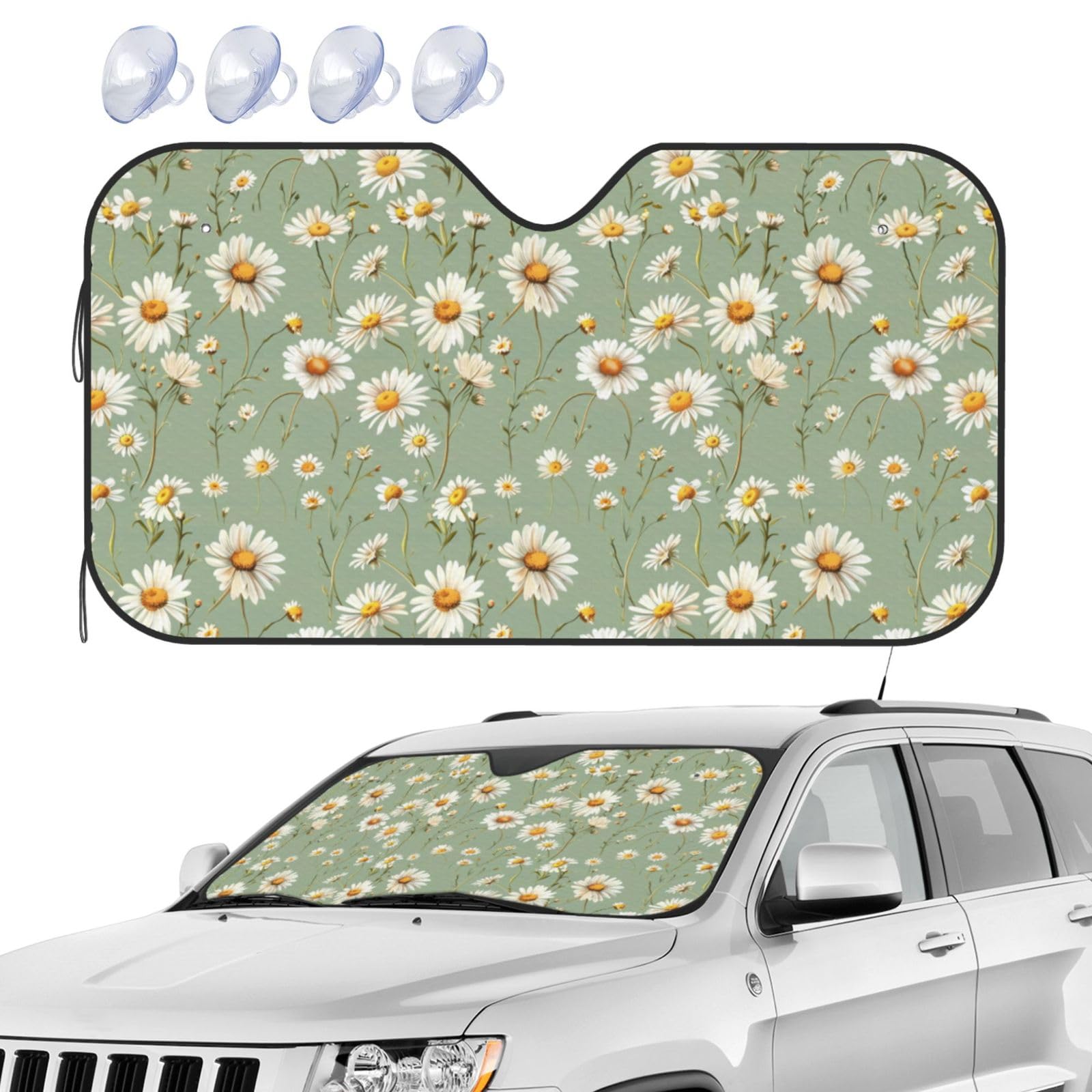 Auto Sonnenschutz Blume Grün Auto Sonnenschutz Frontscheibe Schützt Innenraum Klappbarer Sonnenblende Abdeckung, Für LKW, Truck, Car, S Auto Sonnenschutz Blume Grün Auto Sonnenschutz Frontscheibe Schützt Innenraum Klappbarer Sonnenblende Abdeckung, Für LKW, Truck, Car, S von Generic