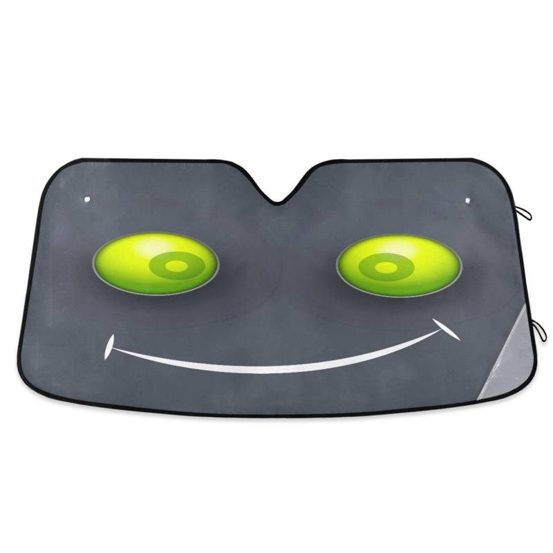 Auto Sonnenschutz Glückliche Grüne Cartoon-Augen Auto Sonnenschutz Für Frontscheibe Sommer Autoabdeckung, Für Hält Ihren SUV, Truck, LKW, Kühl, M von Generic