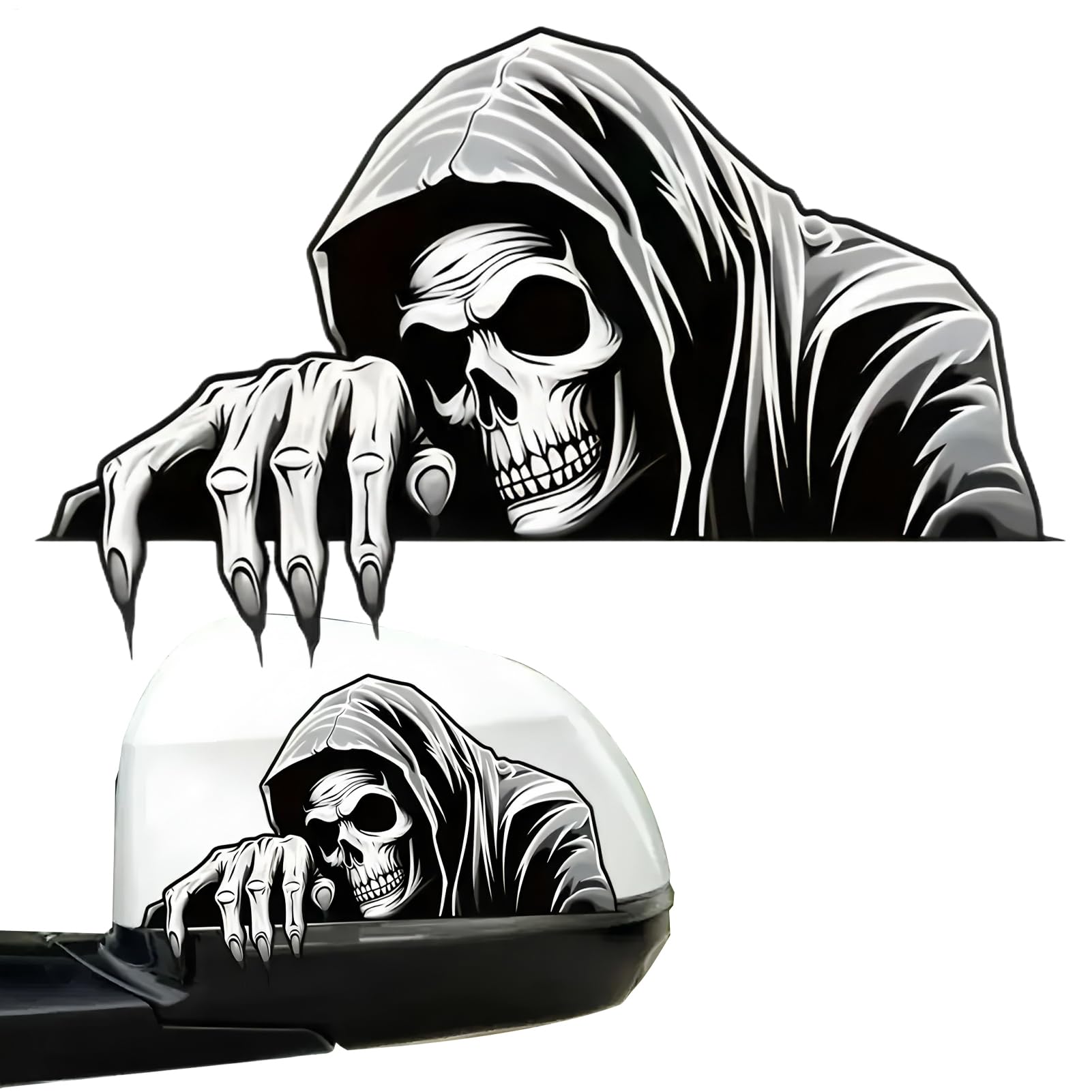Auto Spiegel Sticker Deko,Totenkopf Fensterfolie für Fahrzeuge - Wasserdichte Fahrzeugdekoration Mit Fester Haftung, Ausblasssichere Auto Außenaccessoires Für Wohnmobil LKW Auto Spiegel Sticker Deko,Totenkopf Fensterfolie für Fahrzeuge - Wasserdichte Fahrzeugdekoration Mit Fester Haftung, Ausblasssichere Auto Außenaccessoires Für Wohnmobil LKW von Generic