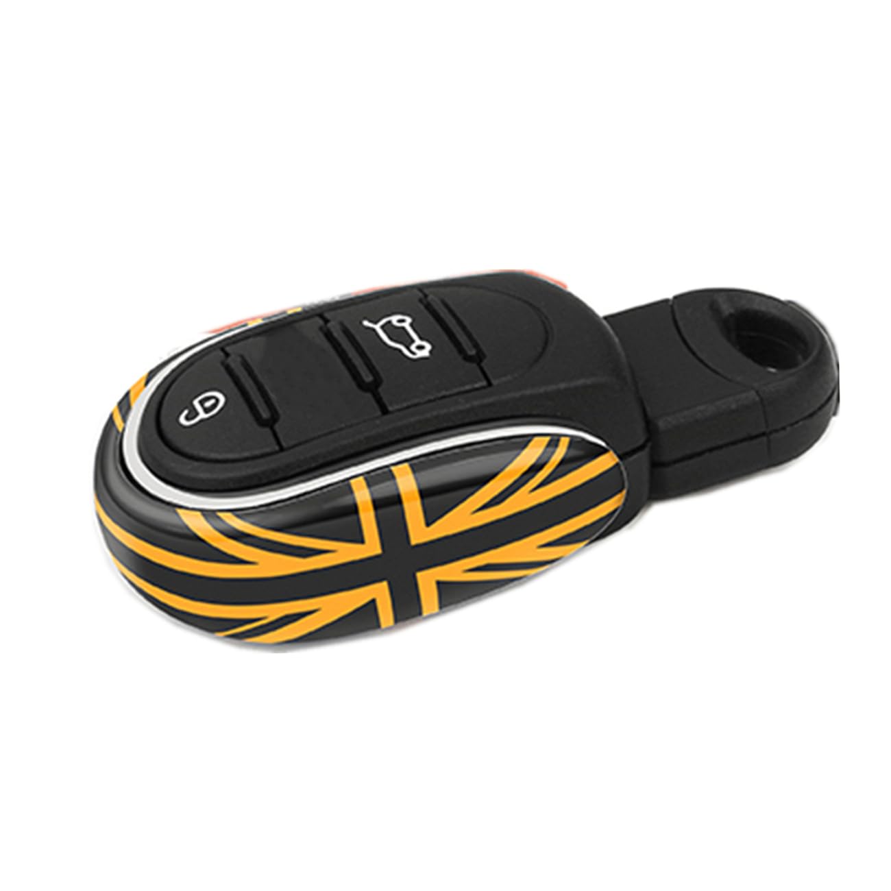 Auto schlüsselabdeckung Schlüsselgehäuse Schlüsselanhänger Kompatibel mit Mini Cooper Nach 2014 Dritte Generation F Serie F54 F55 F56 F57 F60 PJ01 (Schlüsselgehäuse Typ A, Goldener Union Jack) von Generic