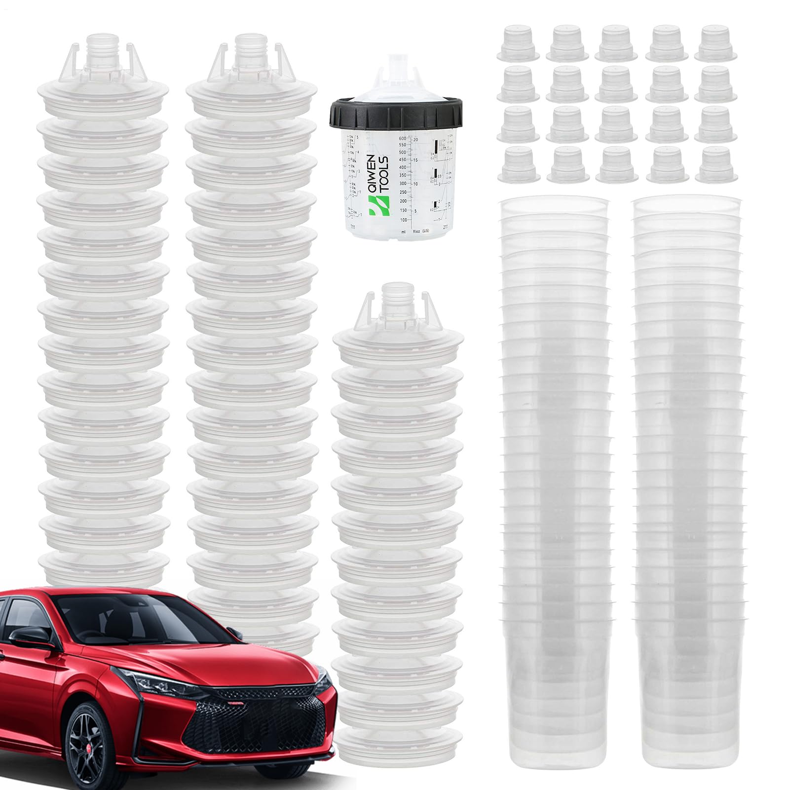 Autolackierbecher – Spülbecher für Pinselreiniger | Autolack-Set mit übersichtlicher Skala – Spritzpistolen mit 50 Bechern und Deckelsystem Autolackierbecher – Spülbecher für Pinselreiniger | Autolack-Set mit übersichtlicher Skala – Spritzpistolen mit 50 Bechern und Deckelsystem von Generic