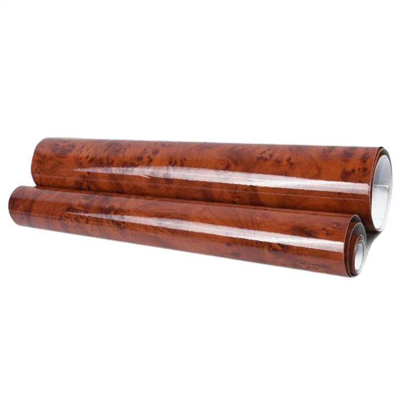 Automobilverpackungsaufkleber - wasserdichtes Gloss Holz Textur Autofilm, Automobilkleberabdeckung | Glänzendes Holz-Look Vinyl, Selbststick-Autodekorblatt für Auto und Motorrad von Generic