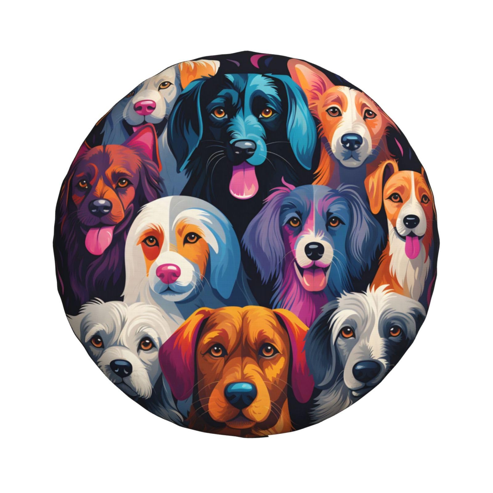 Autorädertaschen Bunte Hunde Uv-Schutz Reserveradabdeckung Universal Reifentaschen Für Fahrzeuge Truck Trailer 14 inch Autorädertaschen Bunte Hunde Uv-Schutz Reserveradabdeckung Universal Reifentaschen Für Fahrzeuge Truck Trailer 14 inch von Generic