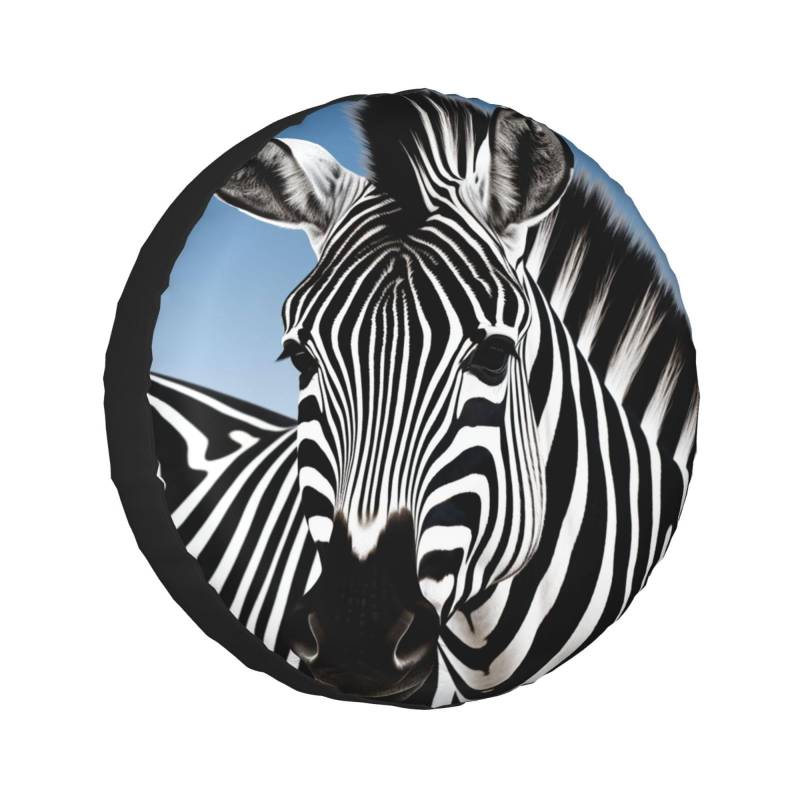 Autoreifen Schutzhülle Zebra Ersatzradabdeckung Universal Reifenhülle Wasserdicht Reserveradabdeckung Für Caravan Wohnmobile Ersatzradreifen 16 inch von Generic