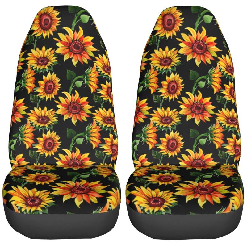 Autos,LKWs Armlehnen Bezüge Wildblumen-Sonnenblumen-Blumenmuster Niedliches Autositz-Protektor für Wohnmobil,Frauen,Daily Commute von Generic