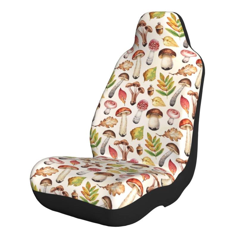 Autos,LKWs Kfz Autositzauflage Herbst Aquarell Blätter Cartoon Pilz Humorvolle Erwachsene Lenkrad-Abdeckung für Luxusinterieur-Sucher,Wohnmobil,Wohnmobil-Besitzer von Generic