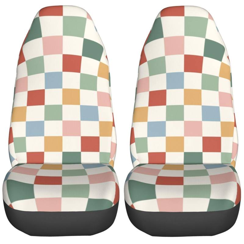 Autos,SUVs,Armlehnen Bezüge Regenbogen-Schachbrett Retro Niedliches Sitzgurt-Polster für Outdoor,Jagd,Daily Commute von Generic