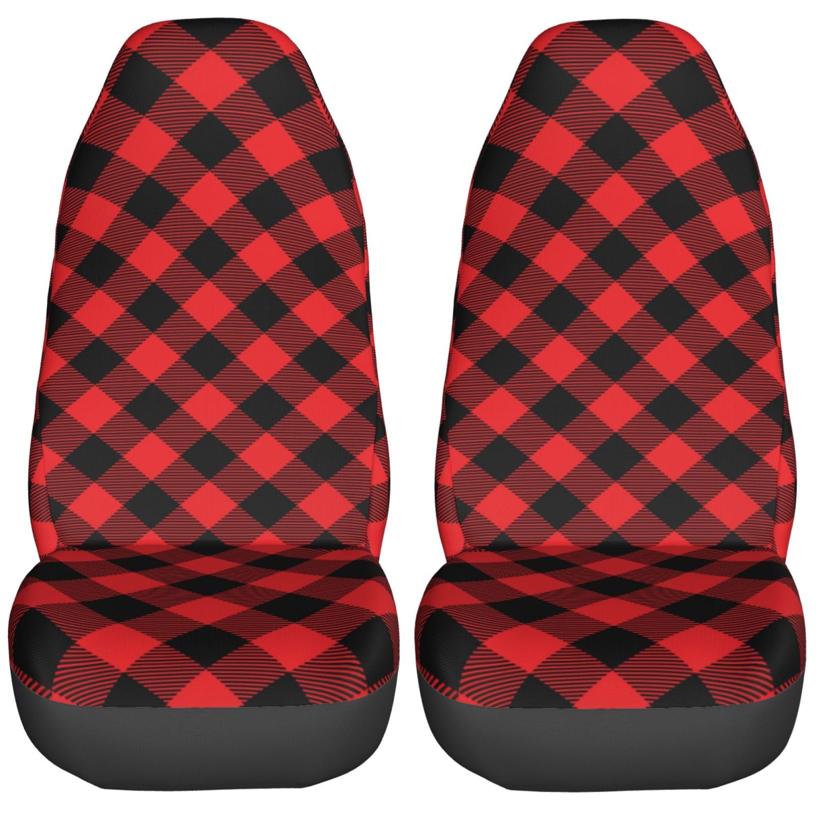 Autos,SUVs Autositzbezüge Weihnachten Rot Schwarz Plaids Universal Fit Lenkrad-Abdeckung für Frauen,Damen,Wohnmobil Autos,SUVs Autositzbezüge Weihnachten Rot Schwarz Plaids Universal Fit Lenkrad-Abdeckung für Frauen,Damen,Wohnmobil von Generic