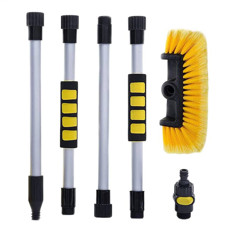 Autowaschbürste – Autowaschmopp | Langer Griff weiche Borsten, LKW-Waschbürste mit abnehmbarer Stange und An-/Aus-Schalter | Bootsreinigerkopf mit Wasserspray | Professionelle von Generic