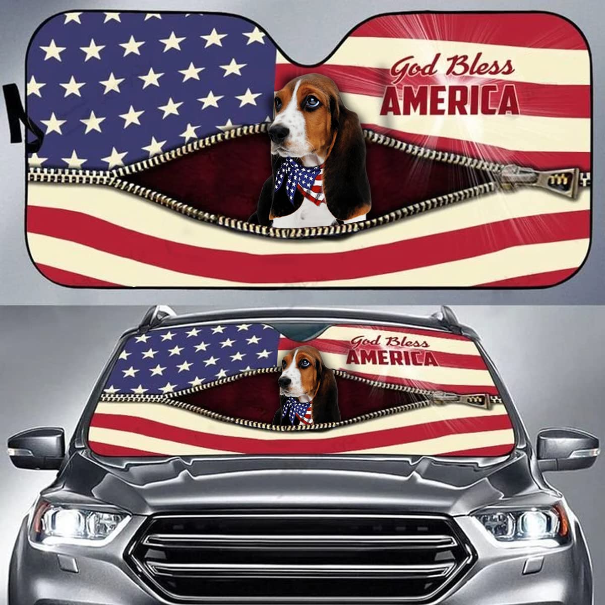 Basset Hound Hund 4. Juli, Basset Hound Hund Gott Segne Usa Auto Windschutzscheibe Sonnenschutz Faltbar Auto Windschutzscheibe Sonnenblende Universal Für Lastwagen SUV Sommer Basset Hound Hund 4. Juli, Basset Hound Hund Gott Segne Usa Auto Windschutzscheibe Sonnenschutz Faltbar Auto Windschutzscheibe Sonnenblende Universal Für Lastwagen SUV Sommer von Generic