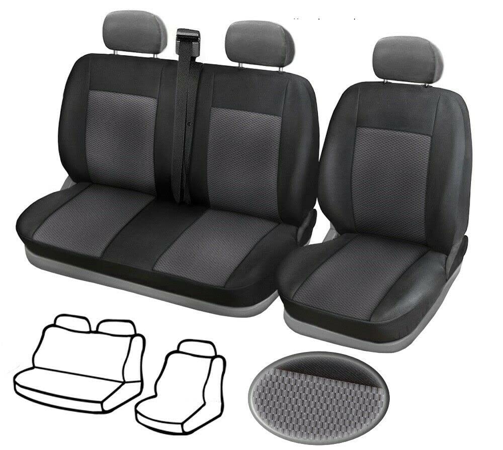 Bus Sitzbezüge 2+1 Schonbezüge Polyester Stoff Schwarz Grau EIN Einzelsitz und EIN Doppelbett Bus Sitzbezüge 2+1 Schonbezüge Polyester Stoff Schwarz Grau EIN Einzelsitz und EIN Doppelbett von Generic