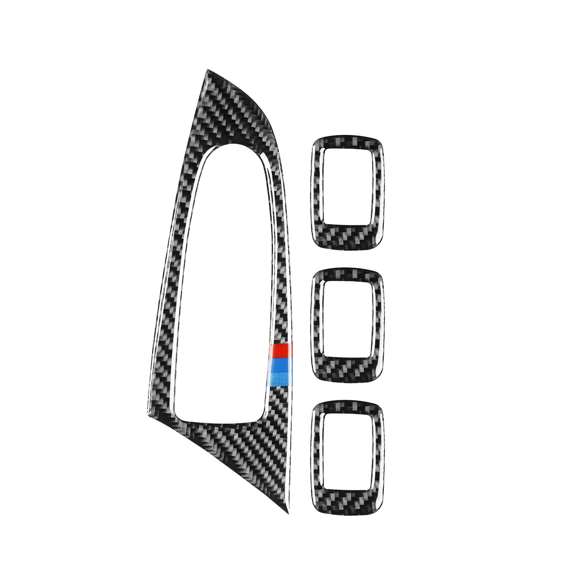 Cabon Fiber Türgriff Armlehne Fenster Lift Panel Rahmen Abdeckung Zierleiste Kappe Kompatibel mit BMW X3 X4 F25 F25 2011-2017 (M, Typ A) von Generic