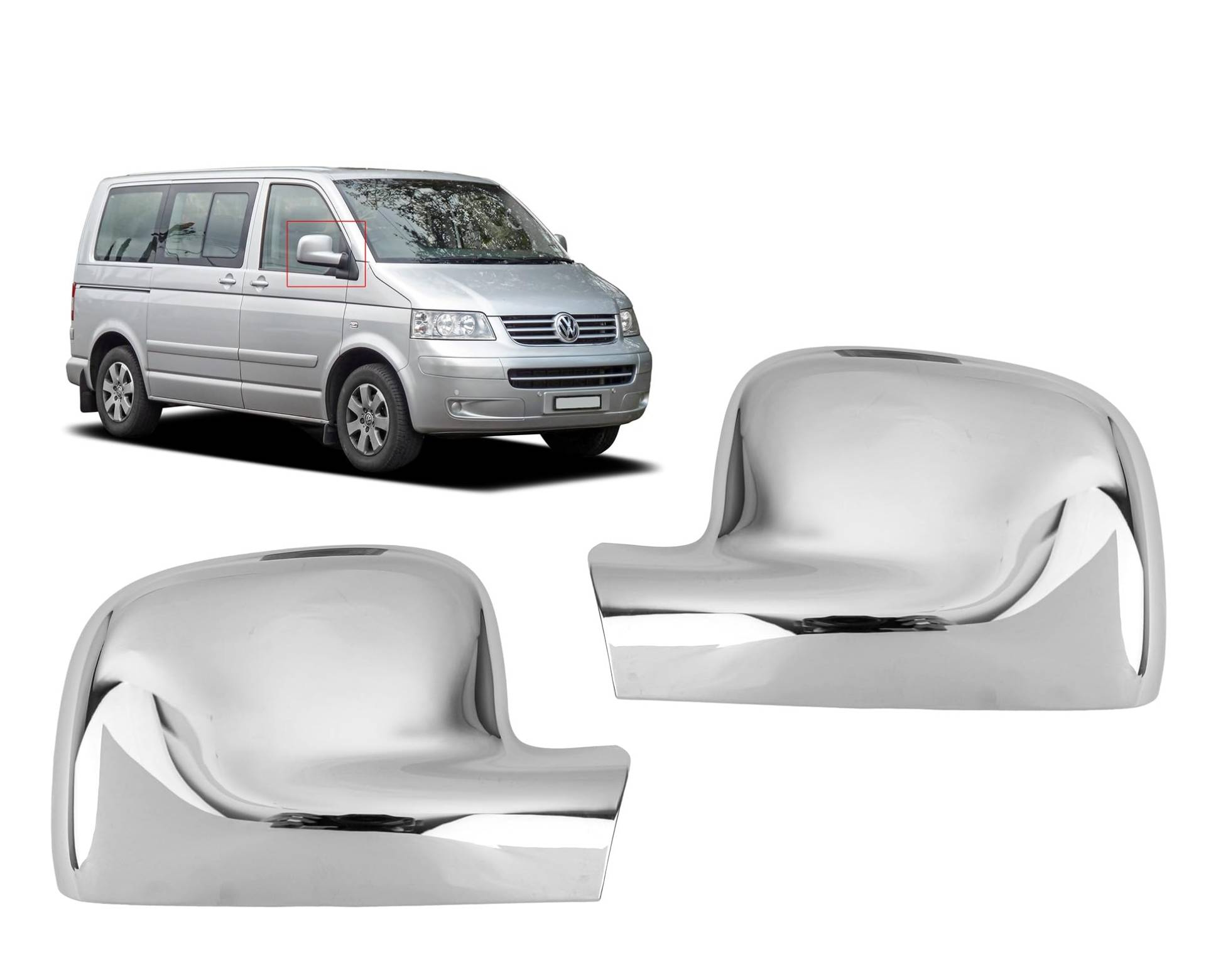 Chrom Spiegel Spiegelkappen kompatibel mit Transporter T5 2004-2015 Chrom Spiegelkappen Chrom Spiegel Spiegelkappen kompatibel mit Transporter T5 2004-2015 Chrom Spiegelkappen von Generic