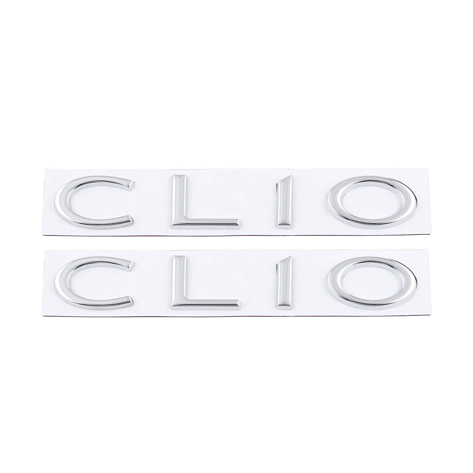 Clio Emblem Autoaufkleber Heckklappe Abzeichen Dekoration Logo (Silber) von Generic