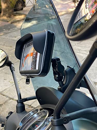 Cockpit-GPS-Halterung & Smartphone-Halterung mit Sonnenblende für Piaggio Beverly 300/350 2010-2020 von Generic