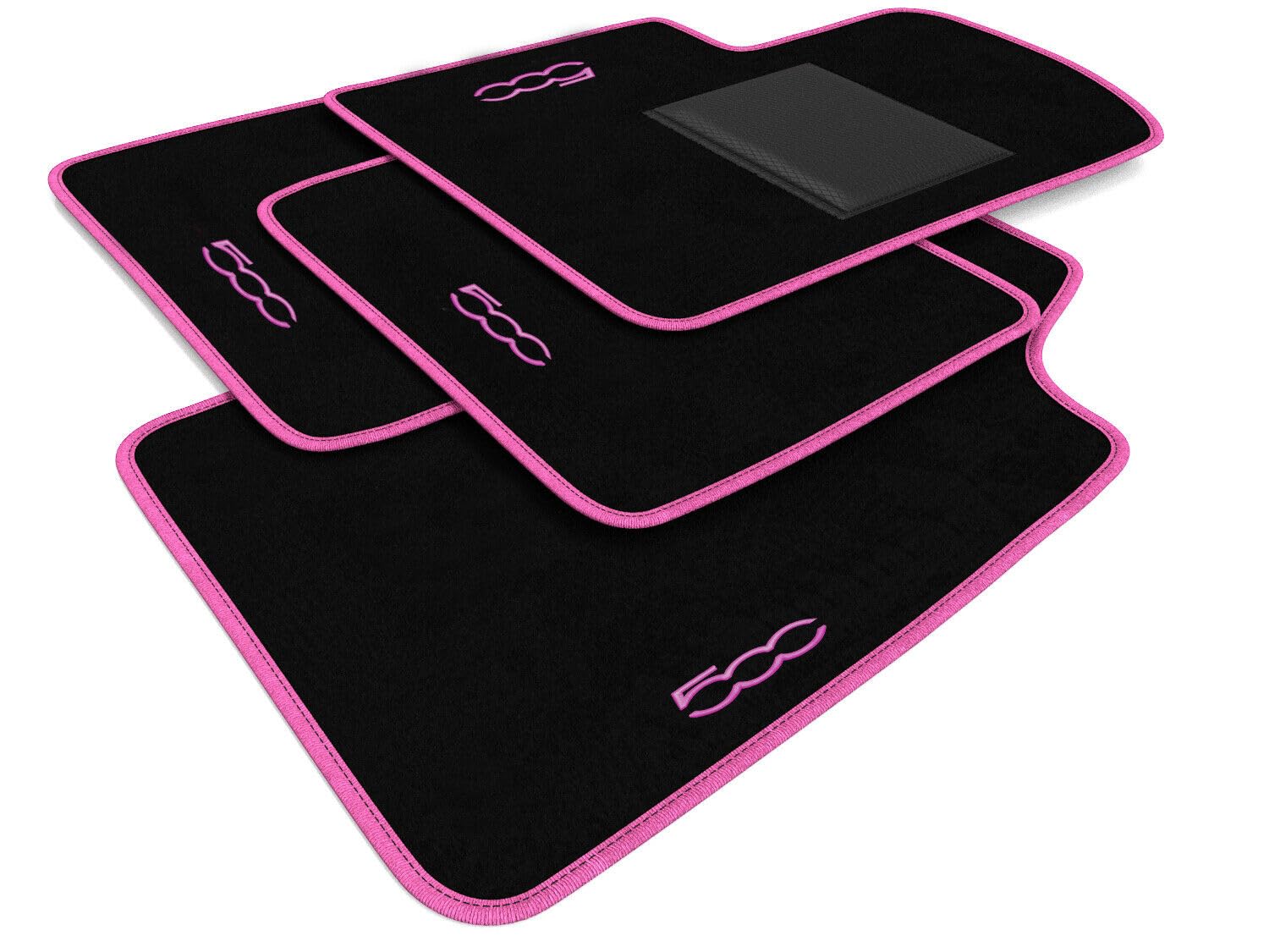 DHCarMats | Autofußmatten für 500 seit 2010 Gestickt Rosa Rand | Auto-Teppich Teppich Maßgeschneidert | Antirutschmatten -Fußmatten für Fahrer, Beifahrer und Fond DHCarMats | Autofußmatten für 500 seit 2010 Gestickt Rosa Rand | Auto-Teppich Teppich Maßgeschneidert | Antirutschmatten -Fußmatten für Fahrer, Beifahrer und Fond von Generic