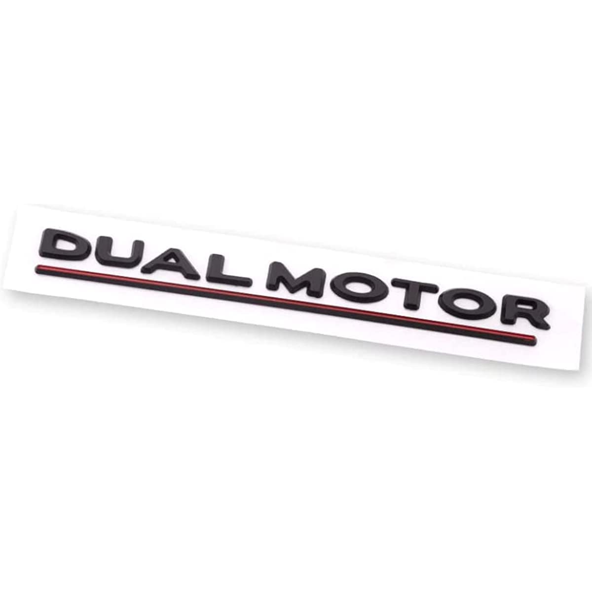 Dual Motor Emblem Auto Aufkleber Dekoration Fit für Modell 3 Y X S Auto Abzeichen (Matt Schwarz Rot) von Generic