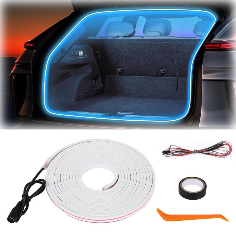 Dynamic Flowing Car Trunk Light Strip, Automatic Sensor Tail Box Light Strip, Trunk Cargo Ambient Lighting, LED Strip Lights for Car Trunk Cargo Area (Blue-Constant Light, 4m) von Generic