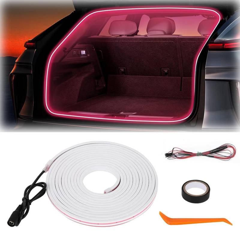 Dynamic Flowing Car Trunk Light Strip, Automatic Sensor Tail Box Light Strip, Trunk Cargo Ambient Lighting, LED Strip Lights for Car Trunk Cargo Area (Purple-Constant Light, 4m) von Generic