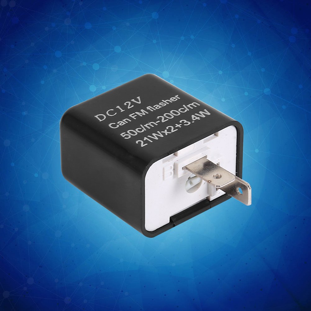 Einstellbare Flasher-Relais-Geschwindigkeit Einstellbare LED-Flasher-Relais 2-polige 12 V für Motorräder mit Wasserdichtem Design ohne Drahtschnitt Erforderlich (Schwarz) von Generic