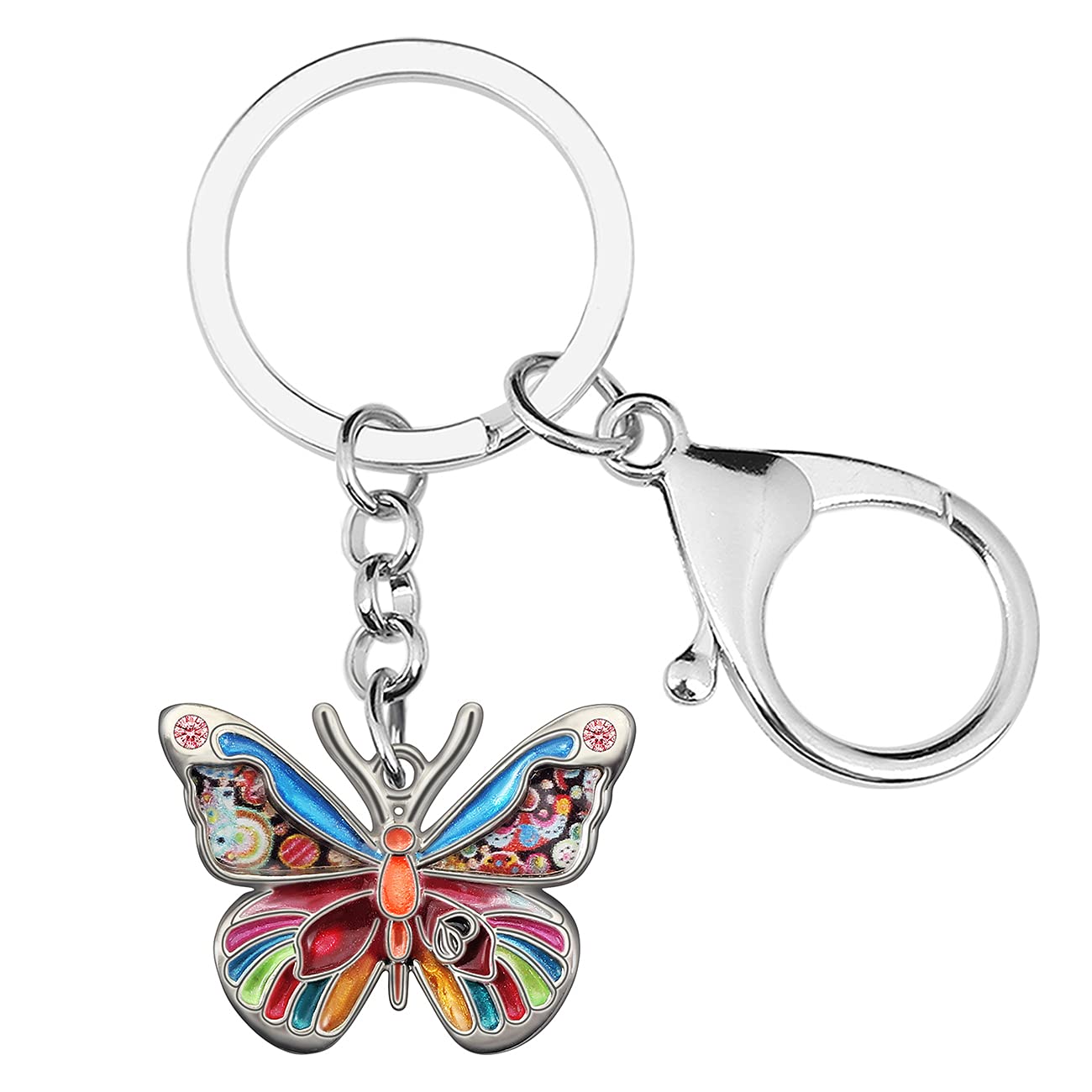 Emaille Legierung Fliegender Schmetterling Schlüsselanhänger Insekt Schmuck für Frauen Mädchen Tasche Brieftasche Charme Geschenk (Mehrfarbig) von Generic