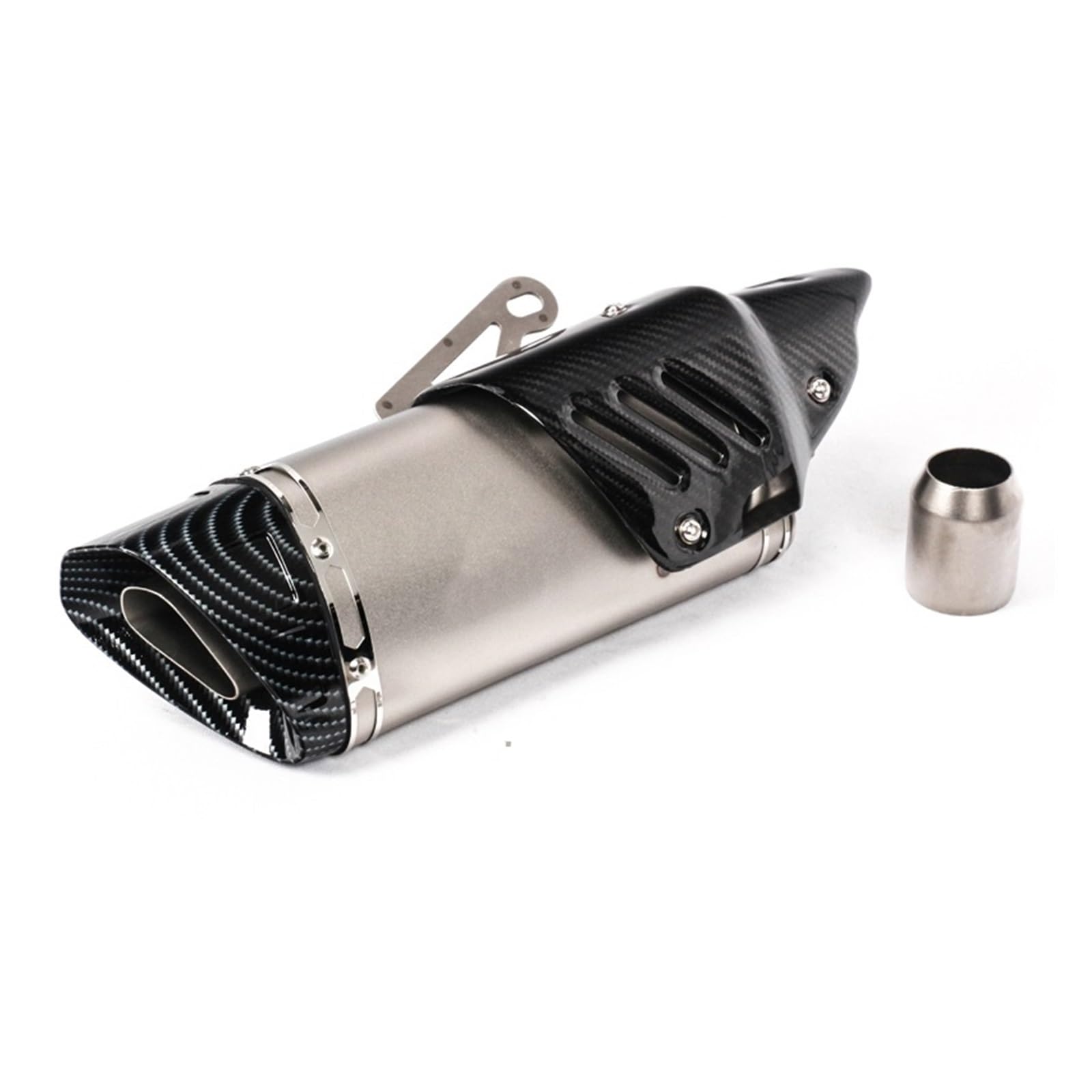 Endroh 51mm Für Ninja650 Für R6 Für ER6F Für R3 Für GSX Für S750 Für Z900 Motorrad Auspuff Faser Schalldämpfer Escape Echappement Wärme Shiled Abdeckung Endrohrblende(Type B) von Generic